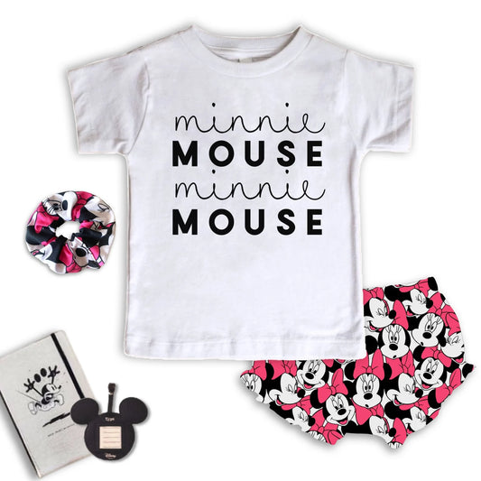 Kids Magenta Mouse Graphic Tee & Optional Bottoms
