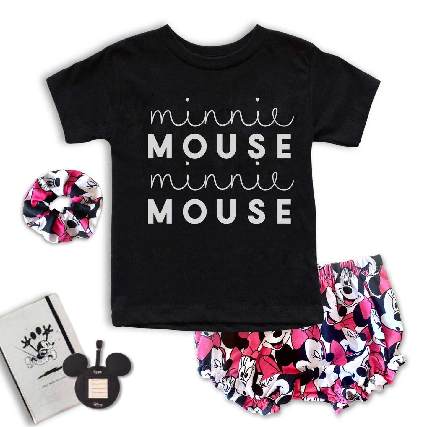 Kids Magenta Mouse Graphic Tee & Optional Bottoms