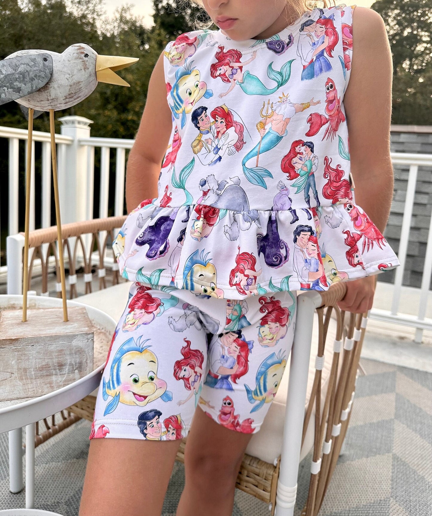 Kids Handcrafted Under The Sea Peplum Tank & Optional Bottoms