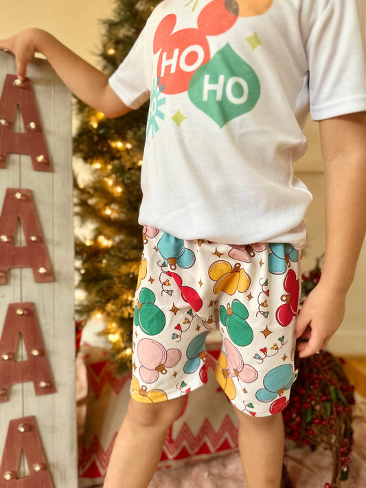 Kids Ho Ho Ho Mouse Ornament Graphic Tee & Optional Bottoms