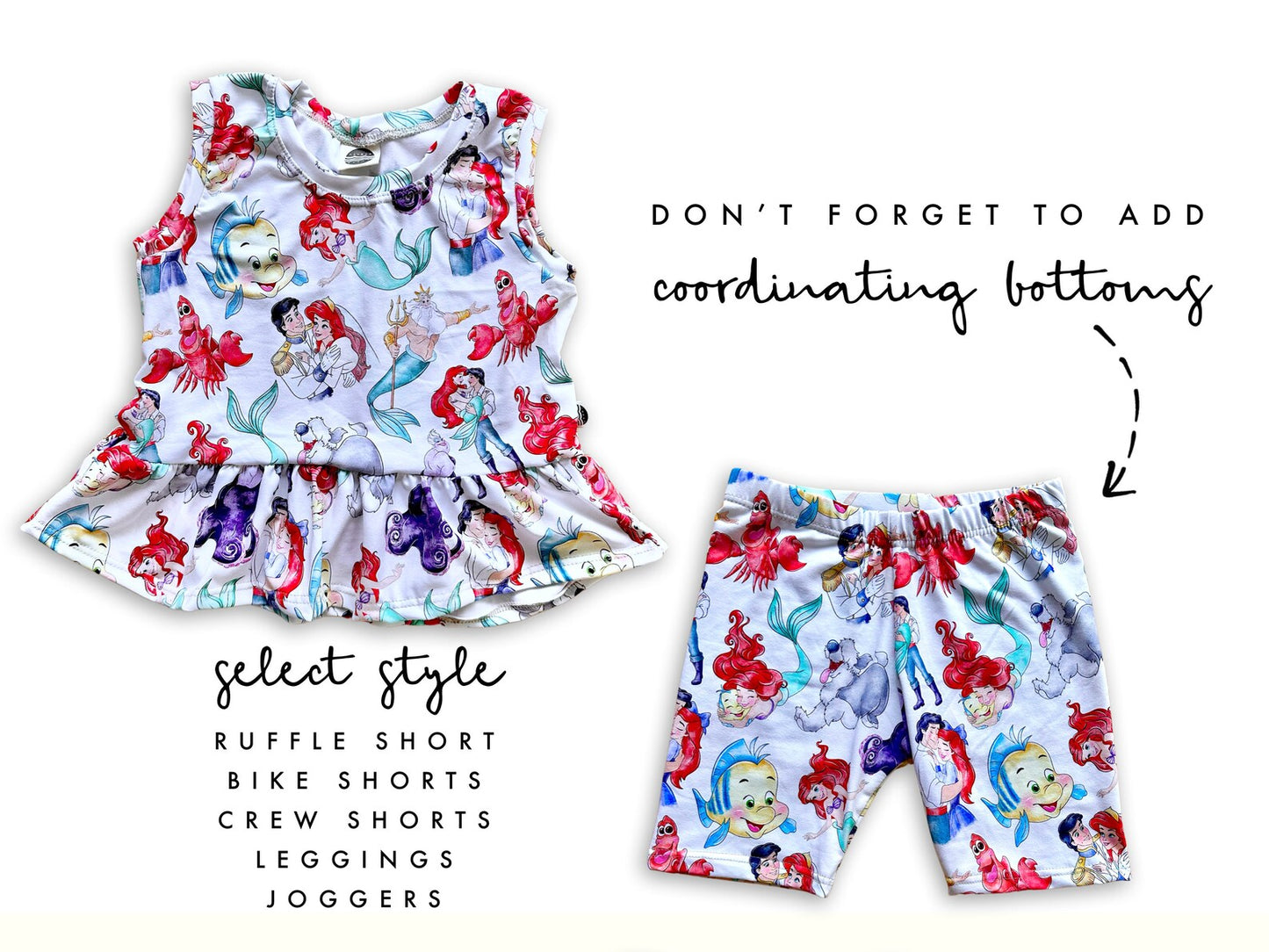 Kids Handcrafted Under The Sea Peplum Tank & Optional Bottoms
