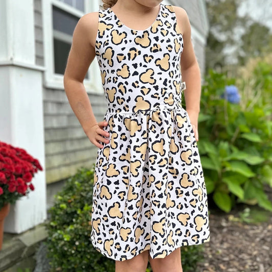 Girls Handcrafted park-style Cheetah Safari Twirl Dress