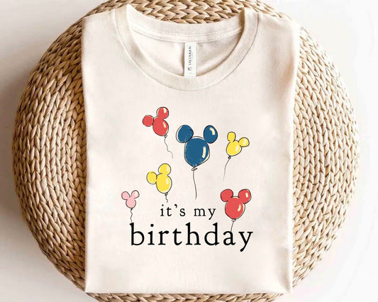 It's My Birthday Mouse Balloon Family Graphic Tee
