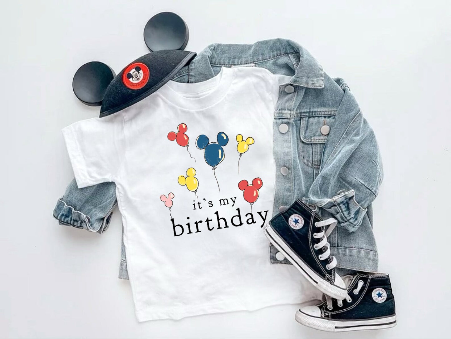 It's My Birthday Mouse Balloon Adult Graphic Tee