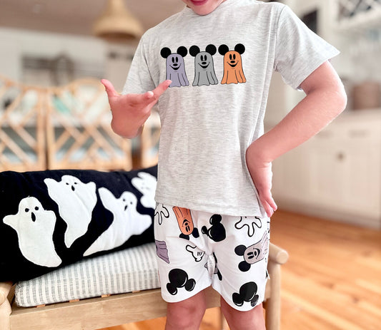 Kids Three Mouse Ghosts Graphic Tee & Optional Bottoms
