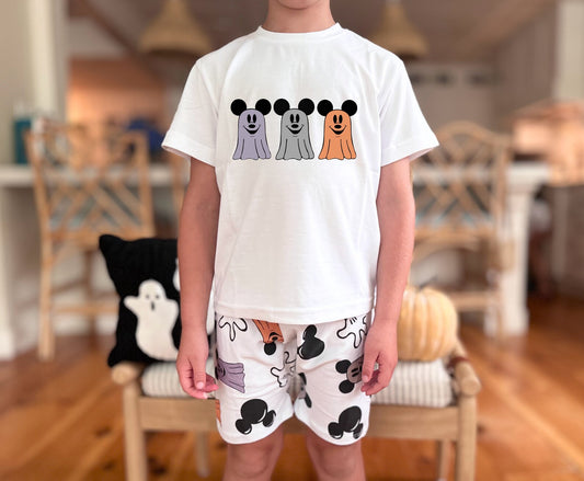 Kids Three Mouse Ghosts Graphic Tee & Optional Bottoms