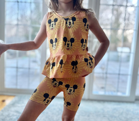 Kids Handcrafted Sunshine Mouse Ruffle Tank & Optional Bottoms