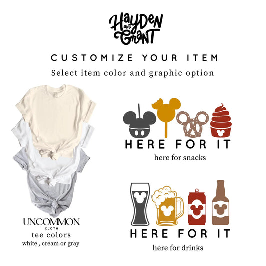 Here for it Park Drinks Graphic Tee