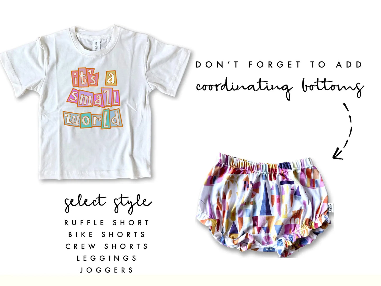 Kids Small World Graphic Tee & Optional Bottoms