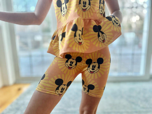 Kids Handcrafted Sunshine Mouse Ruffle Tank & Optional Bottoms
