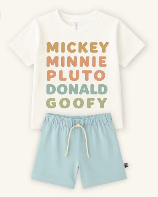 Mickey, Minnie, Pluto, Donald & Goofy Character Family Graphic Tee