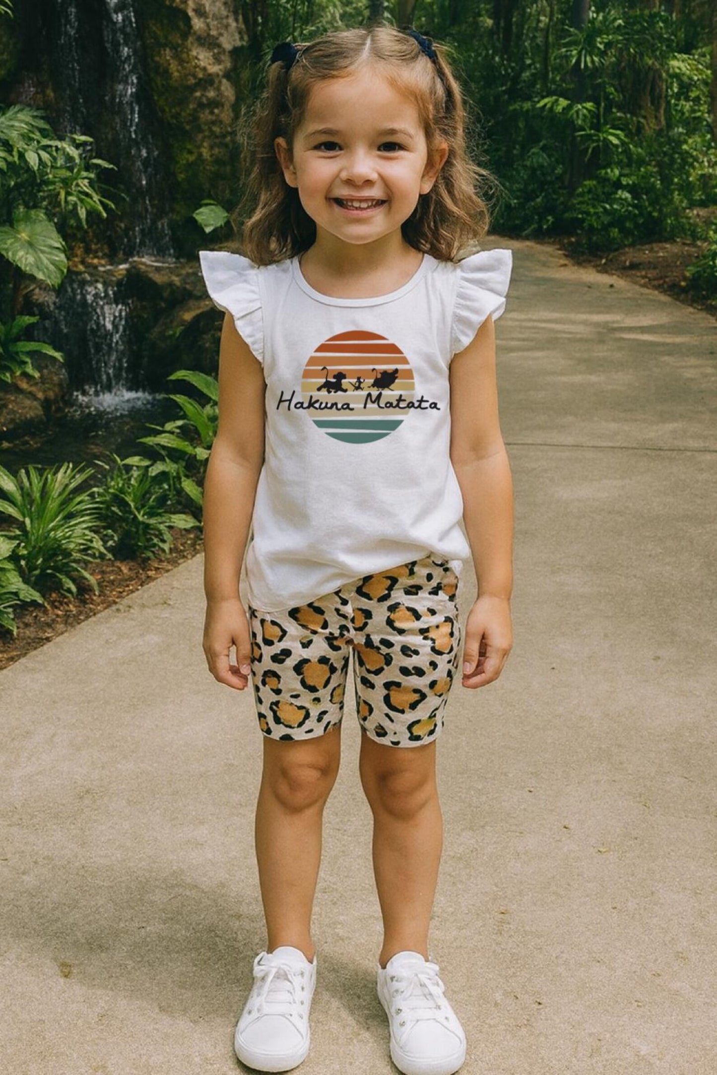 Kids Handcrafted Hakuna Matata Flutter Sleeve Top & Optional Bottoms