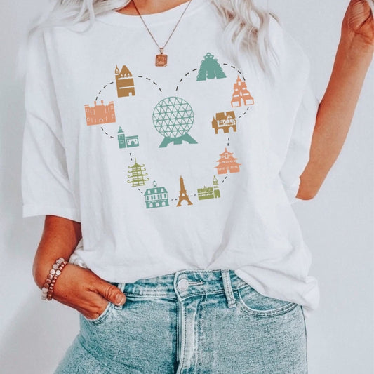 Epcot Countries Tee, Women’s Disney tee, Adult Epcot Disney Tee, Adult Disney Tee , Disney Vacation Family Trip Tees