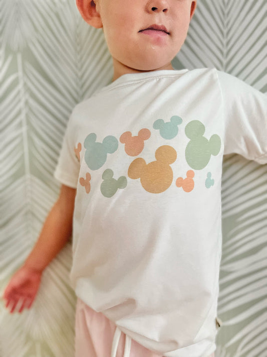 Disney Kids Mickey T-Shirt, Disney Set, Disney Vacation Outfit Kids, Kids Disney Outfit, Cool Disney Tee, Pastel Mickey Tee