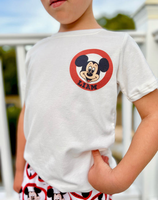 Custom Mickey Mouse Club Name Tee , Disney Set, Disney Vacation Tee kids & baby Disney Outfit, Kids Mickey t-shirt, Boys Disney Set Outfit
