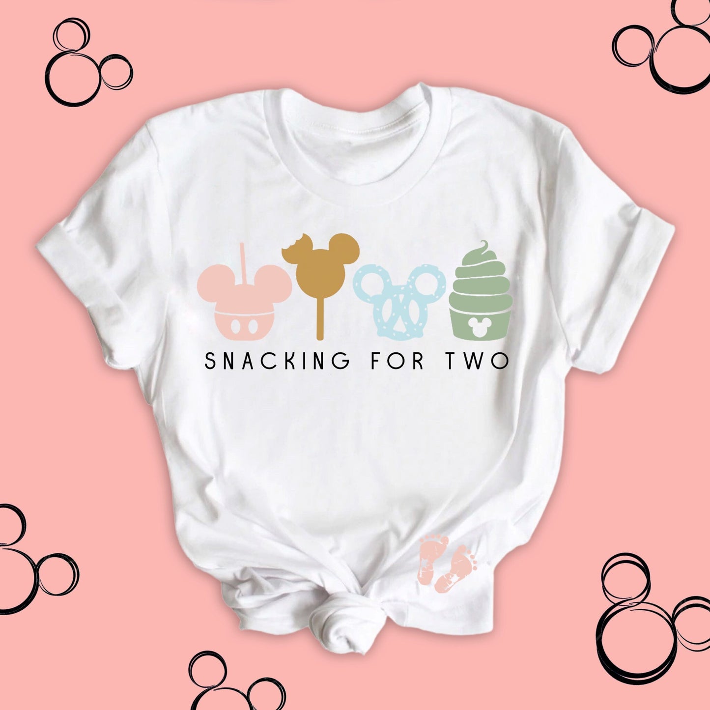 Snacking for Two Disney Tee, Baby Announcement Tee Disney, Pregnancy Announcement Tee, Disney Baby Announcement Tee, Mom To Be Disney Tee