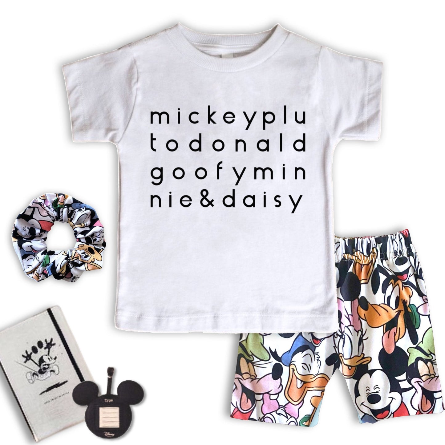 Girls Mickey Friends Tee Shorts Set, Disney Vacation Outfit, toddler baby Disney Outfit, Kids Mickey t-shirt, Girls Disney Set Outfit