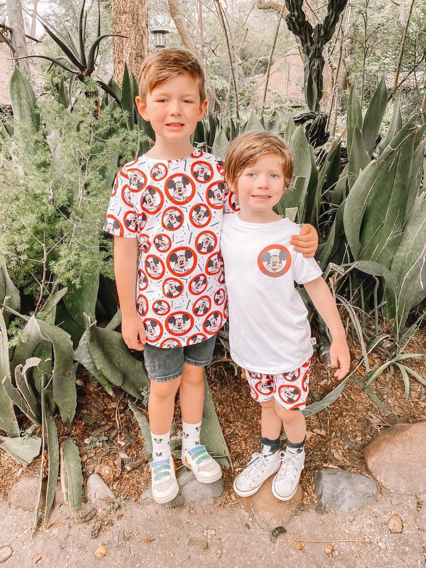 Girls Custom Mickey Mouse Club Set Biker Shorts Leggings, Disney Set, Disney Vacation Tee, Kids Mickey t-shirt, Girls Disney Outfit