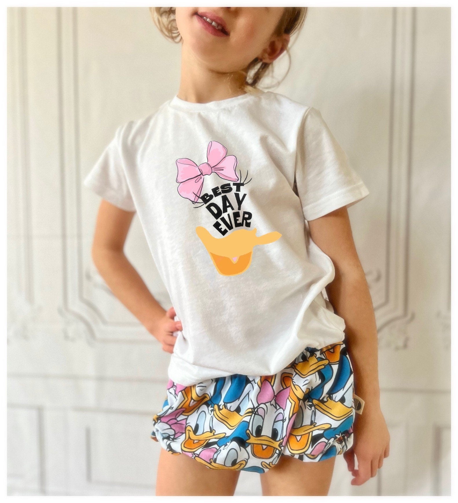Daisy Duck Kids Tee , Disney Set, Disney Vacation Tee for kids, toddler & baby Disney Outfit, Kids Donald Duck Set, Girls Disney Set Outfit