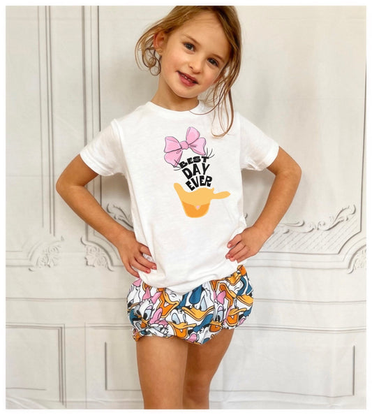 Daisy Duck Kids Tee , Disney Set, Disney Vacation Tee for kids, toddler & baby Disney Outfit, Kids Donald Duck Set, Girls Disney Set Outfit