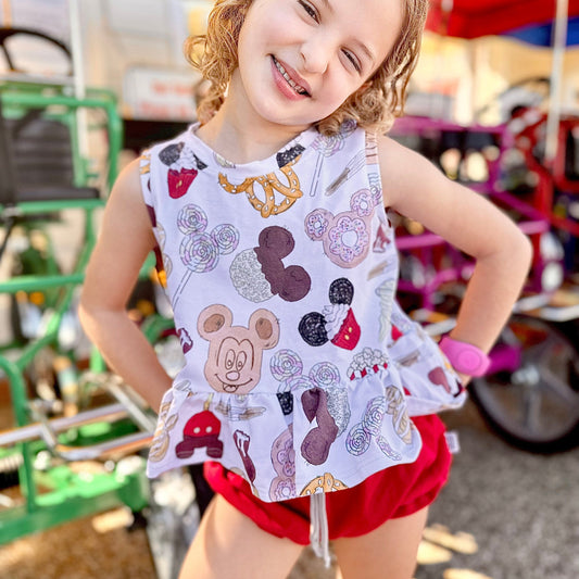 Girls Disney Snacks Tank, Theme Park Snack Tee, Disney Vacation Tee for Kids, Disney Trip T-shirt, Mickey tee, Disney Snacks Tank Top Shirt