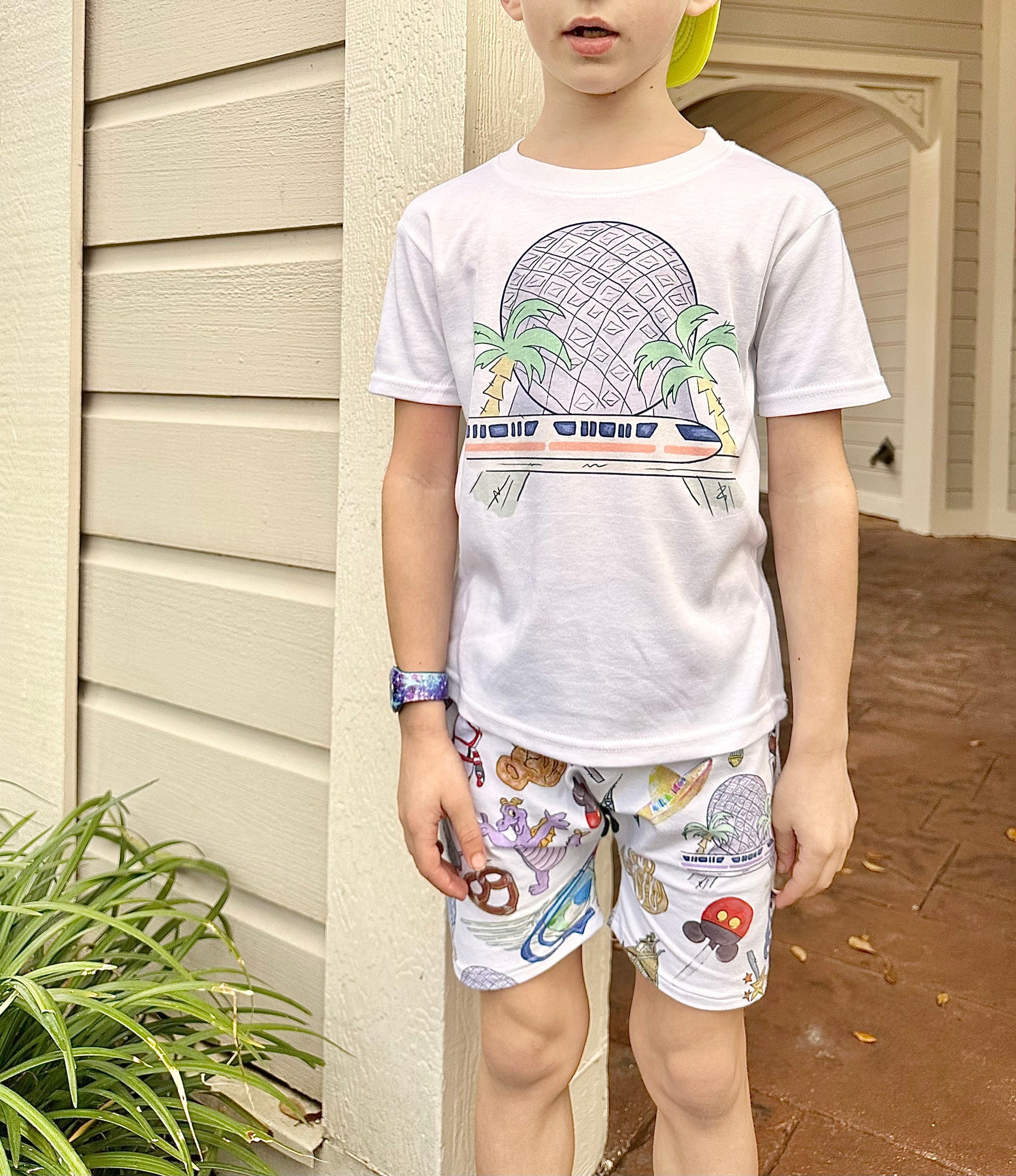 Disney Kids Epcot Set, Epcot Monorail Tee Shorts, Disney Vacation Outfit Kids, Kids Disney Outfit, Kids Epcot Outfit, Kids Baby Epcot Tee