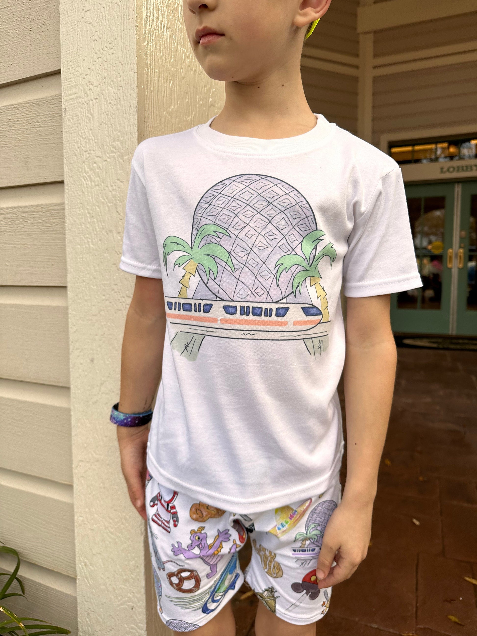 Disney Kids Epcot Set, Epcot Monorail Tee Shorts, Disney Vacation Outfit Kids, Kids Disney Outfit, Kids Epcot Outfit, Kids Baby Epcot Tee