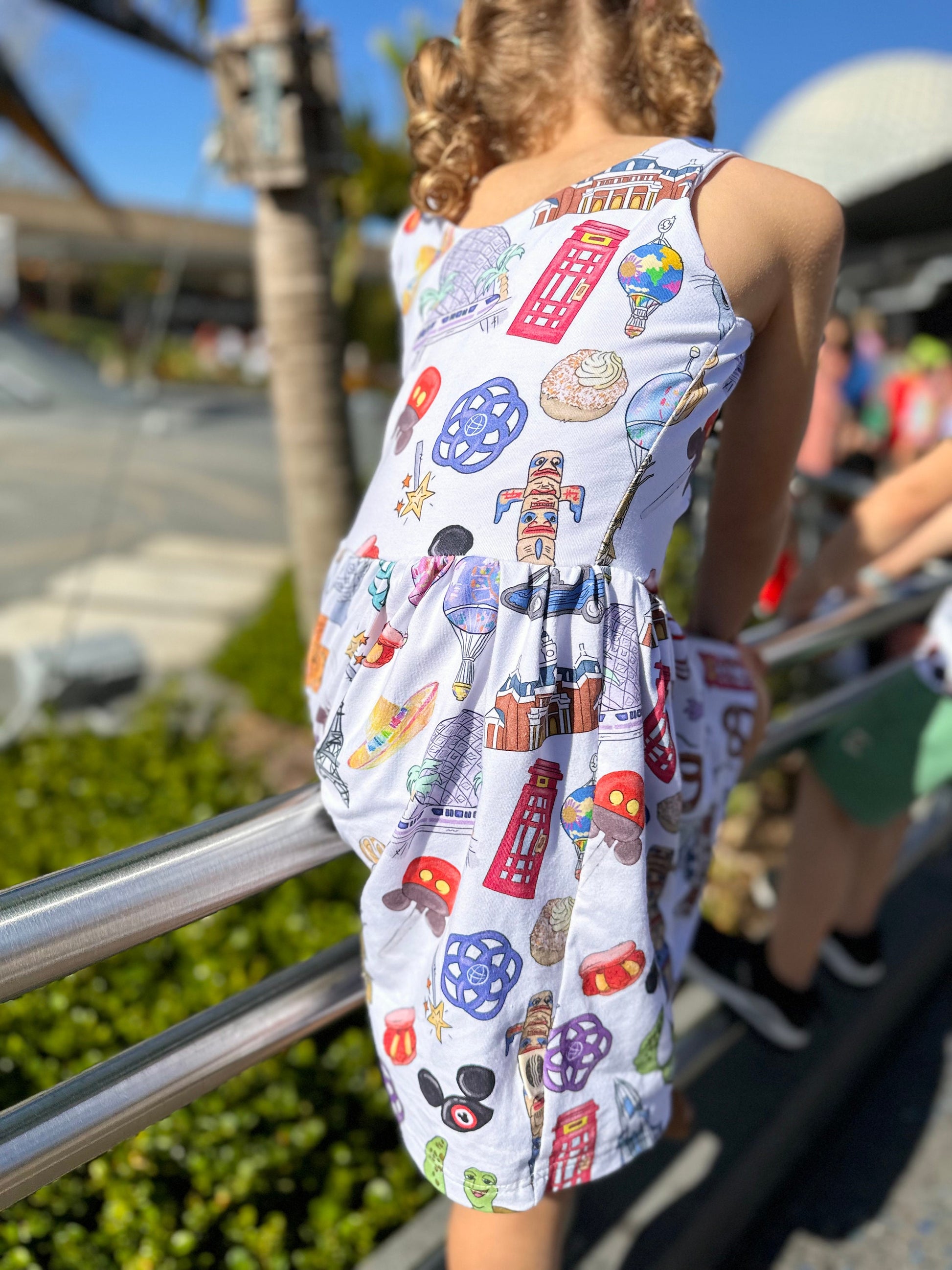 Girls Epcot Dress, Kids Disney Dress, Girls Disney Dress, Girls Epcot Outfit, Epcot Dress, Disney World Dress Kids, Figment Dress