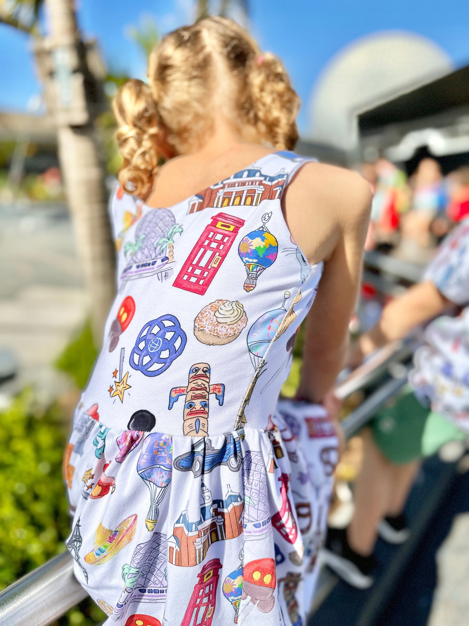 Girls Epcot Dress, Kids Disney Dress, Girls Disney Dress, Girls Epcot Outfit, Epcot Dress, Disney World Dress Kids, Figment Dress