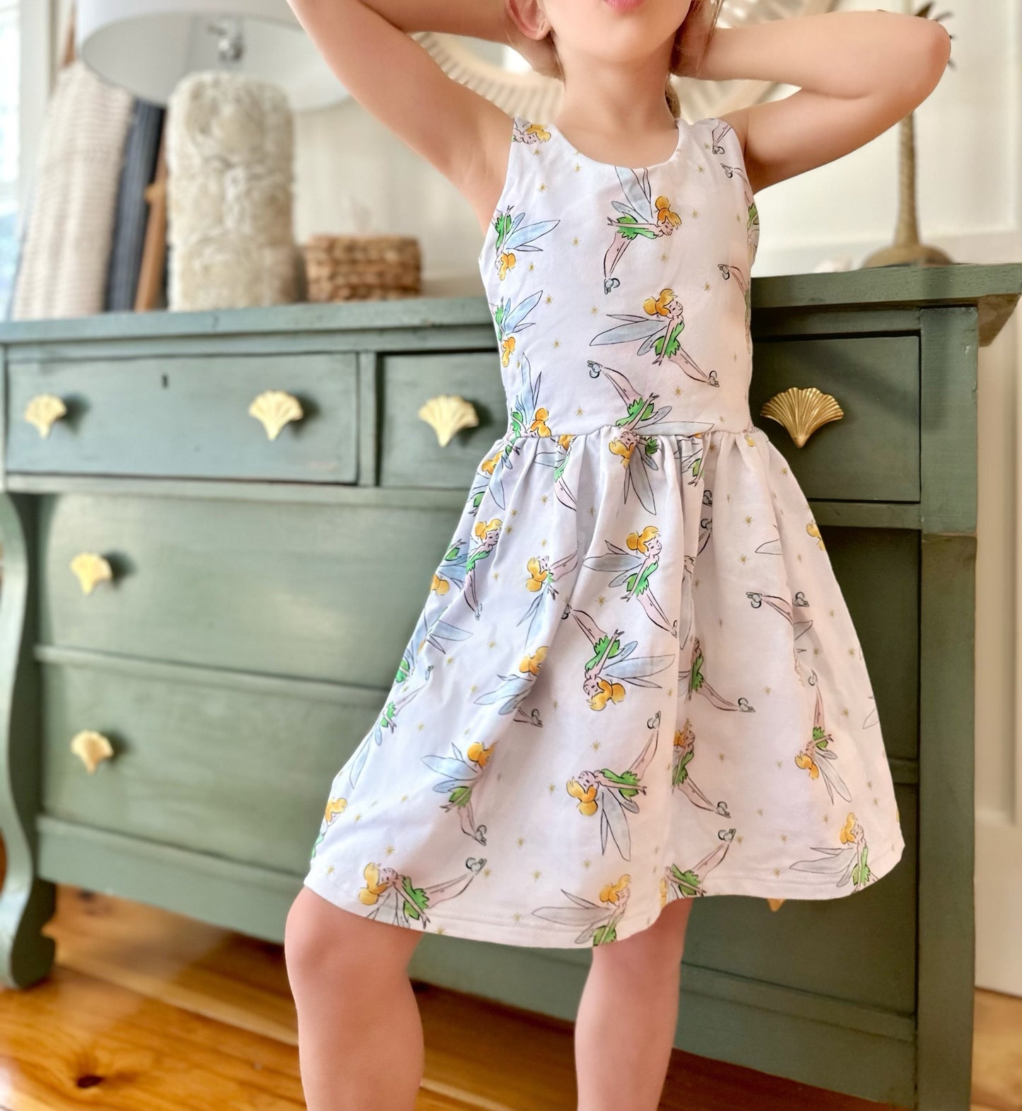 Girls Tinkerbell Dress, Kids Disney Dress, Girls Disney Dress, Girls Tinkerbell Outfit, Magic Kingdom Dress, Disney World Dress Kids