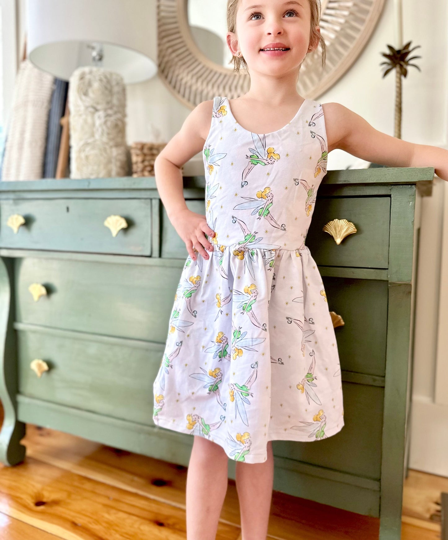 Girls Tinkerbell Dress, Kids Disney Dress, Girls Disney Dress, Girls Tinkerbell Outfit, Magic Kingdom Dress, Disney World Dress Kids