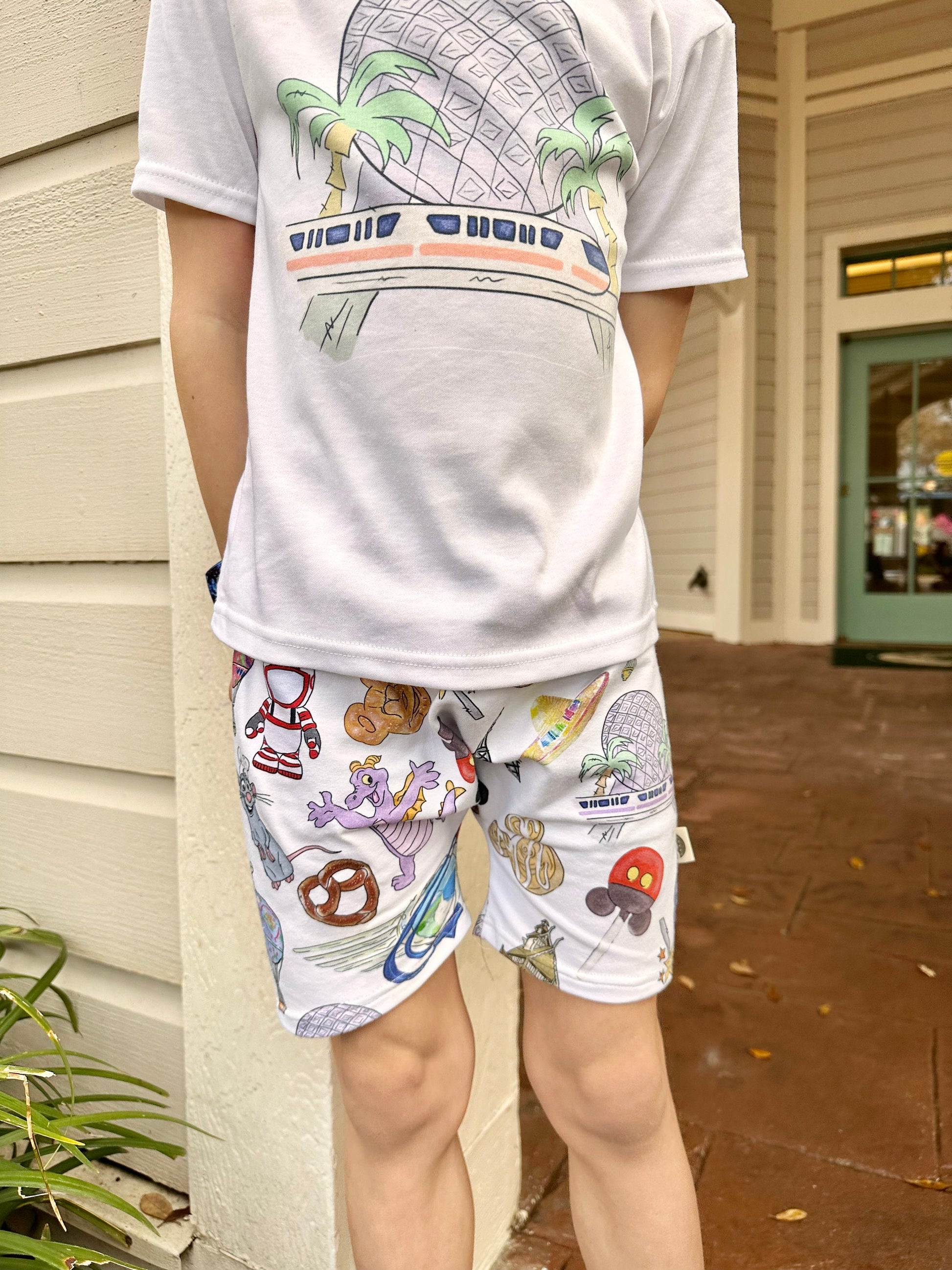 Disney Kids Epcot Set, Epcot Monorail Tee Shorts, Disney Vacation Outfit Kids, Kids Disney Outfit, Kids Epcot Outfit, Kids Baby Epcot Tee