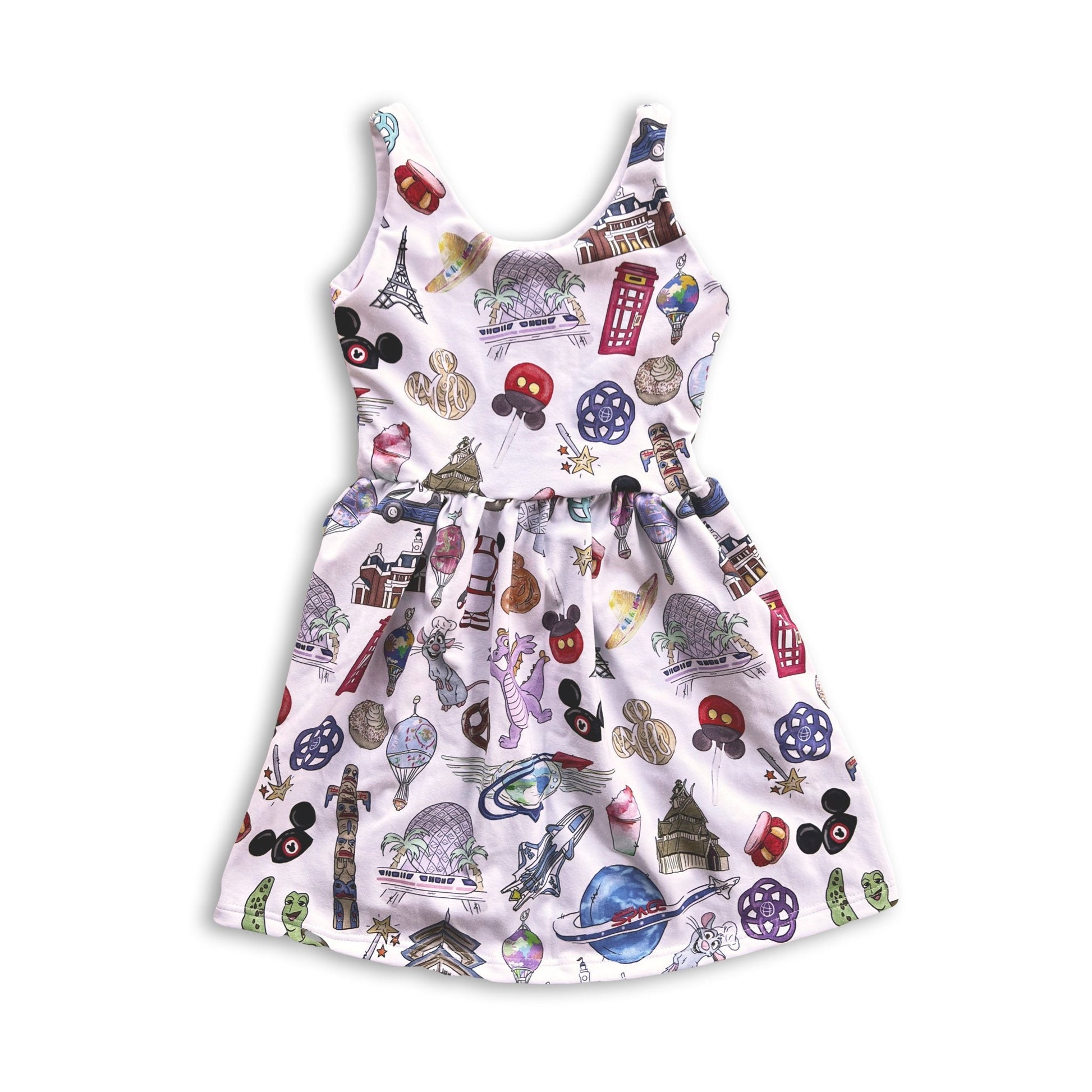 Girls Epcot Dress, Kids Disney Dress, Girls Disney Dress, Girls Epcot Outfit, Epcot Dress, Disney World Dress Kids, Figment Dress
