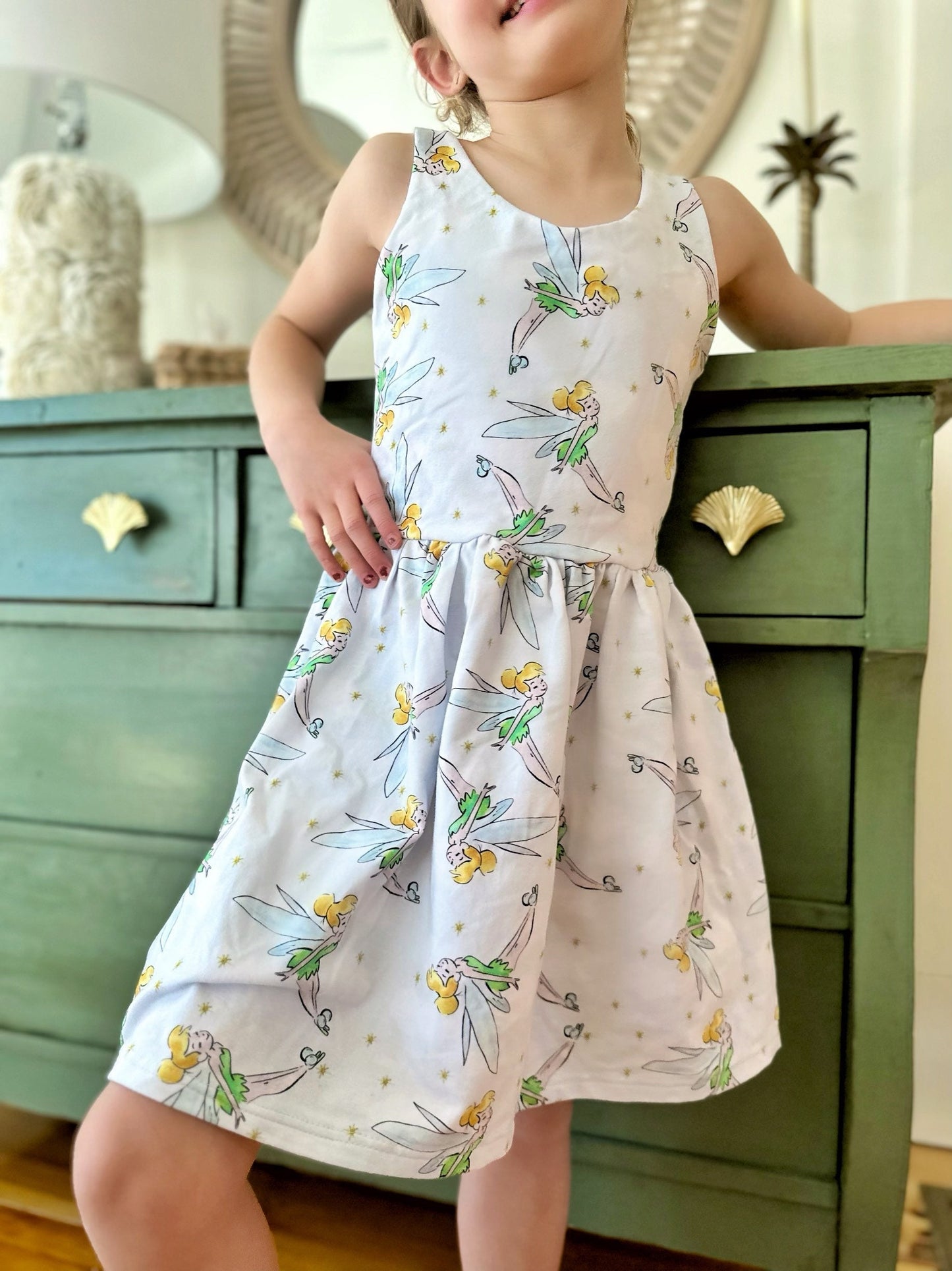 Girls Tinkerbell Dress, Kids Disney Dress, Girls Disney Dress, Girls Tinkerbell Outfit, Magic Kingdom Dress, Disney World Dress Kids