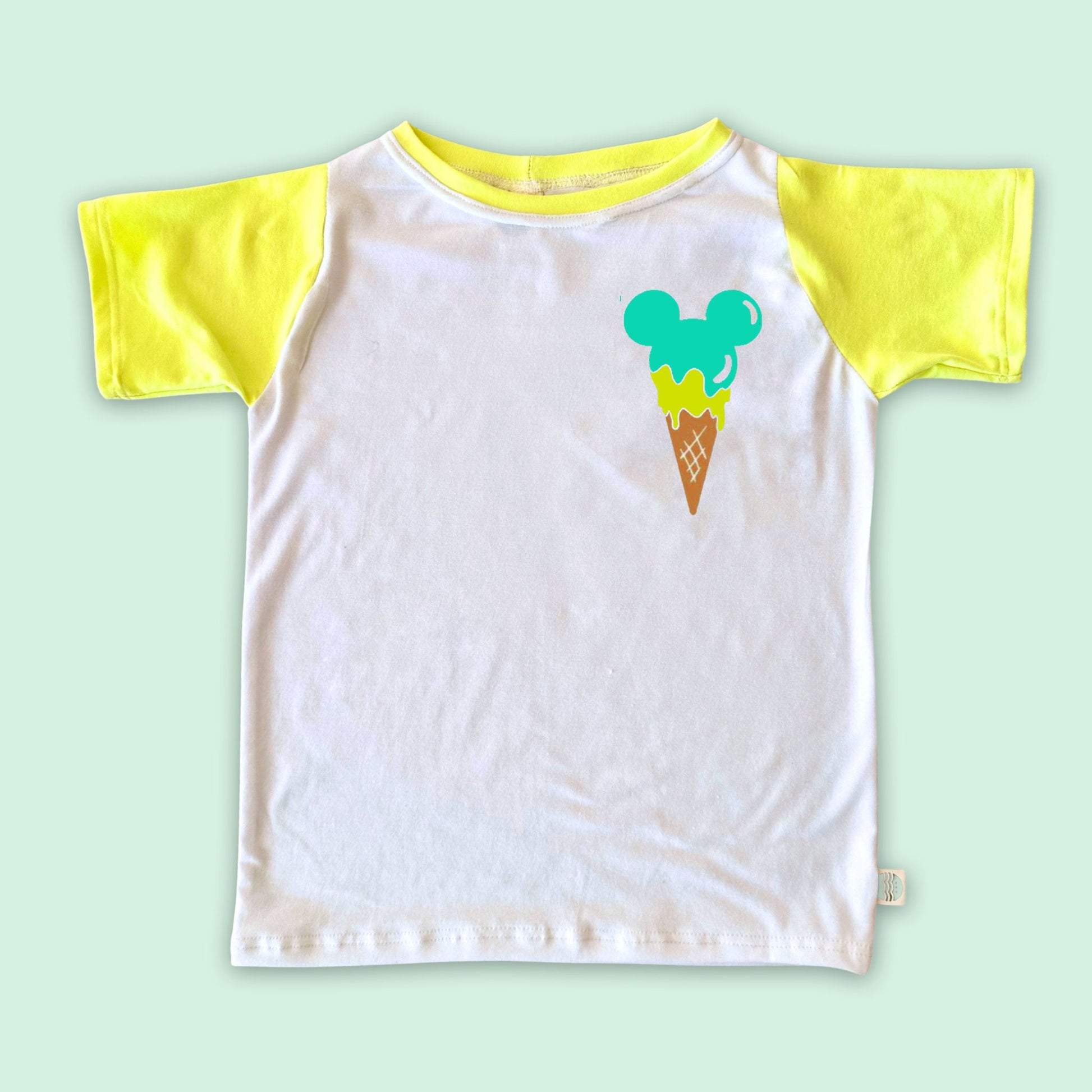 Kids Neon Mickey Ice Cream Tee, 90’s Retro Mickey T-shirt, Kids Retro Disney Set, Vintage Mickey Tank, Disney Vacation Tee for kids & baby