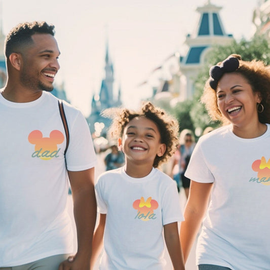 Custom Disney Family Name Tee, Ombré Mickey Minnie Tee, Magic Kingdom Family Tees, Custom Adult Disney T, Disney Vacation T, Family Trip Tee