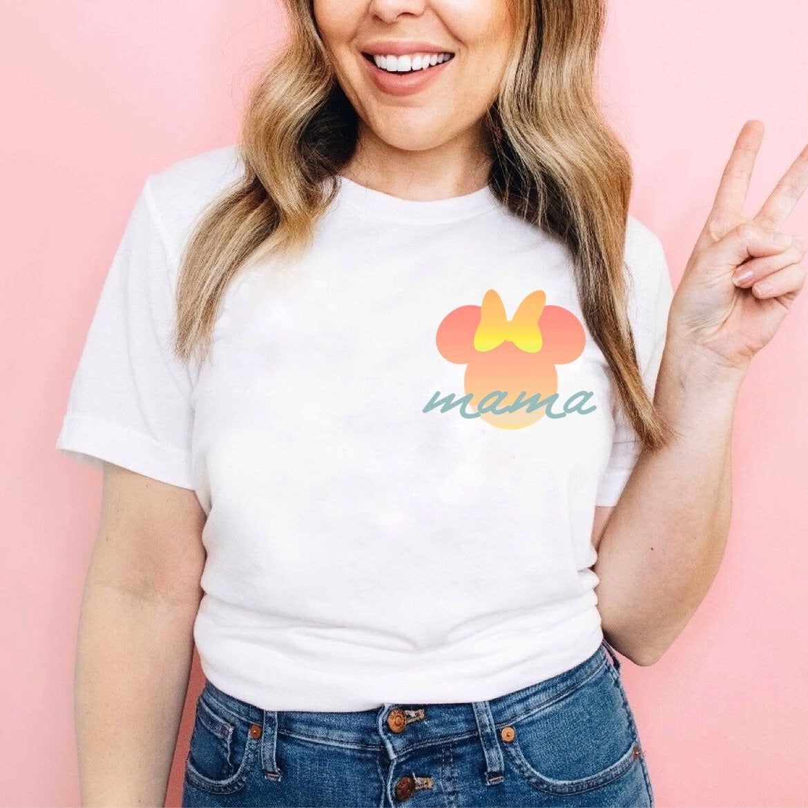 Custom Disney Family Name Tee, Ombré Mickey Minnie Tee, Magic Kingdom Family Tees, Custom Adult Disney T, Disney Vacation T, Family Trip Tee