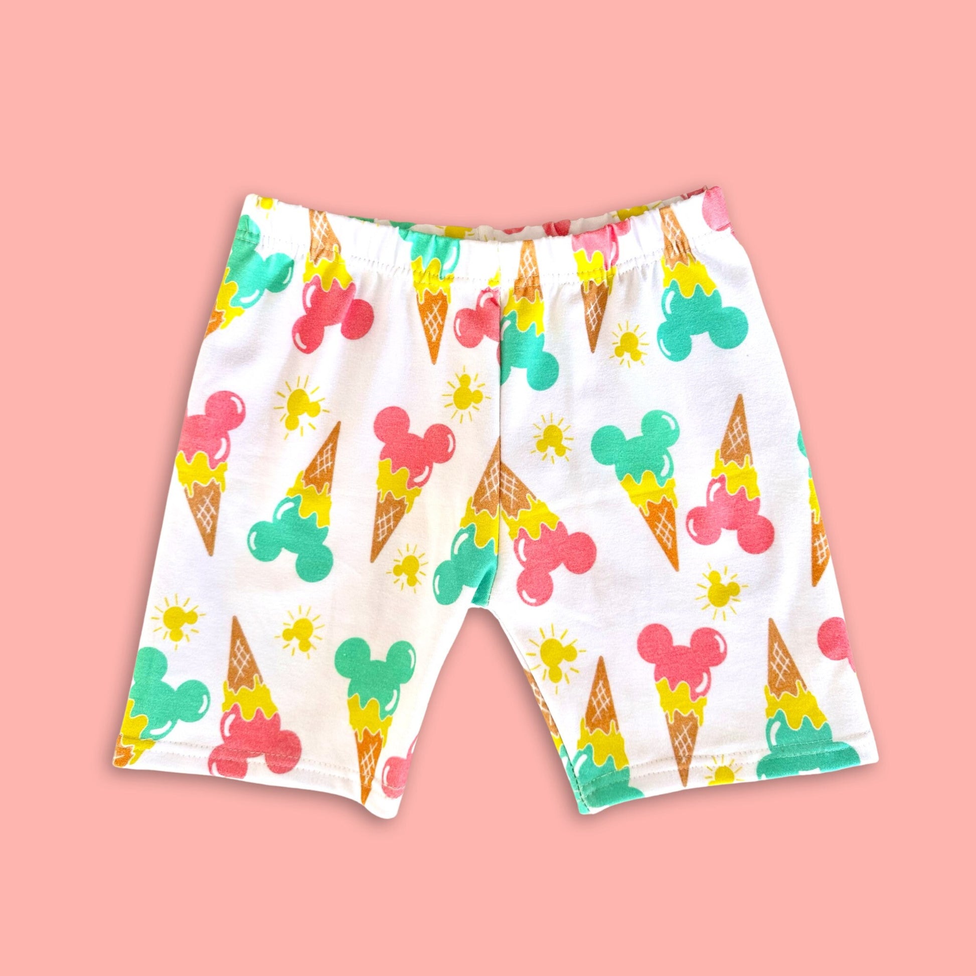 Mickey Ice Cream Bike Shorts for Kids, Baby & Toddler, 90’s Disney shorts, Retro Mickey Shorts, Girls Mickey Shorts, Neon Mickey