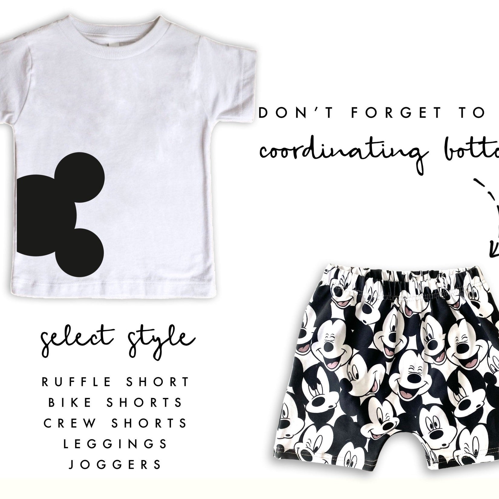 Mickey Mouse Kids Tee , Disney Set, Disney Vacation Tee for kids, toddler & baby Disney Outfit, Kids Mickey t-shirt, Boys Disney Set Outfit