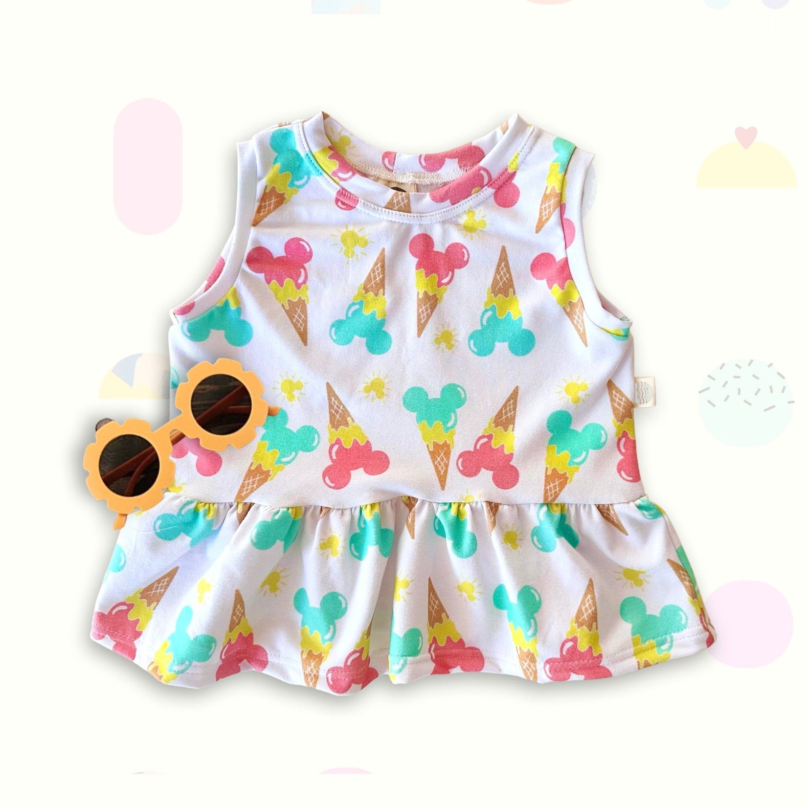 Girls Mickey Ice Cream Tank, Kids Baby Disney Tank, Disney Vacation Tee for Kids, Disney Trip T-shirt, Girls Disney Shirt, Minnie Tank Top