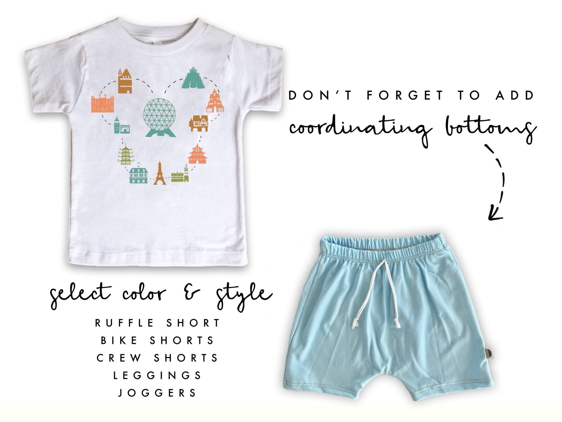 Kids Epcot Countries Tee, Disney World Tee, Disney Vacation Kids Set, Disney kids Outfit,Disney Trip Tee, Epcot Shirt, WDW Kids Tees