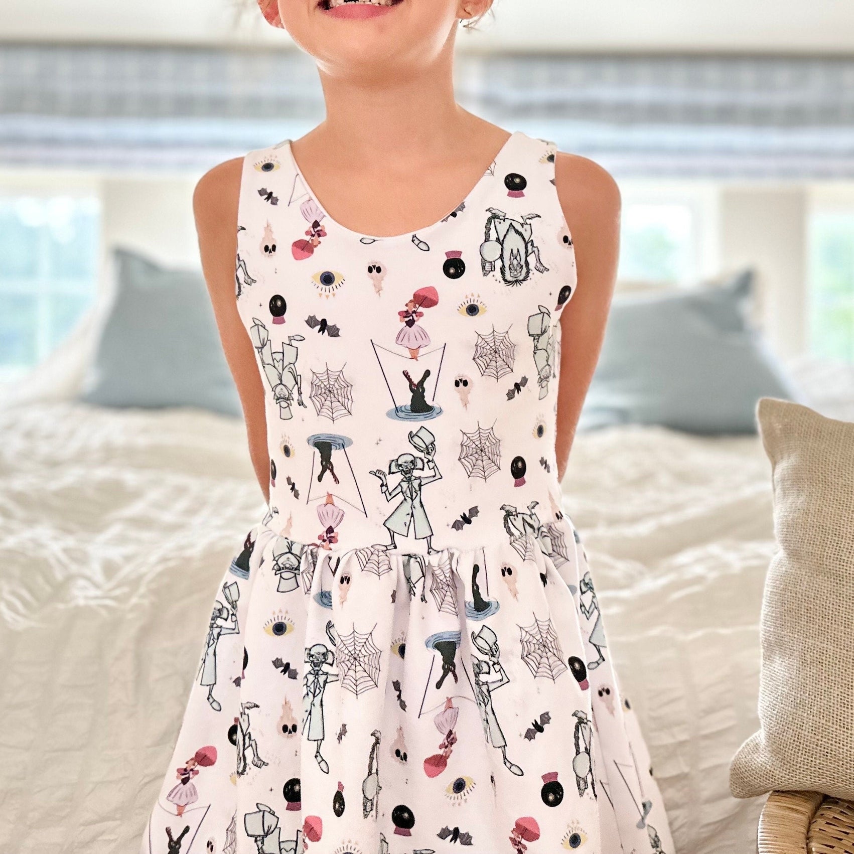 Girls Halloween Haunter Mansion Dress, Girls Disney Dress, Girls Halloween Disney Outfit, Disney World Dress Kids, Halloween Dress
