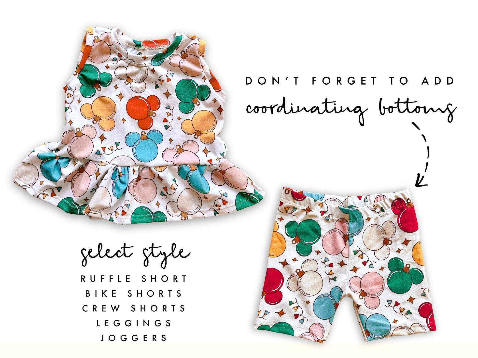 Girls Christmas Mickey Tank Set, Christmas Mickey Outfit, Disney Vacation Set for Kids, Disney Trip T-shirt, Girls Christmas Disney Shirt