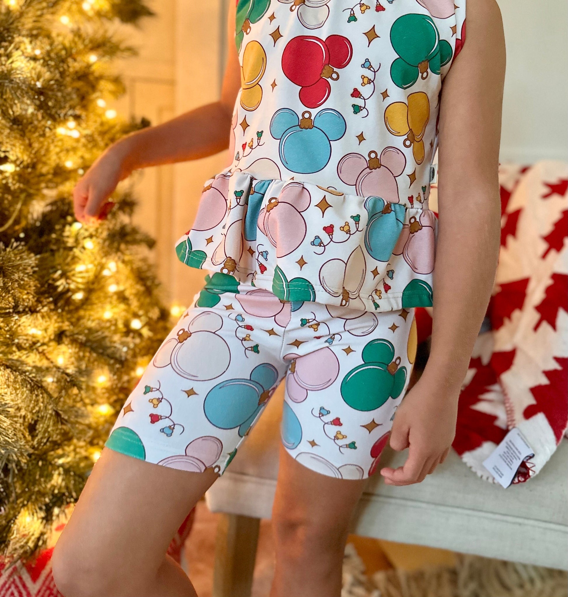 Girls Christmas Mickey Tank Set, Christmas Mickey Outfit, Disney Vacation Set for Kids, Disney Trip T-shirt, Girls Christmas Disney Shirt