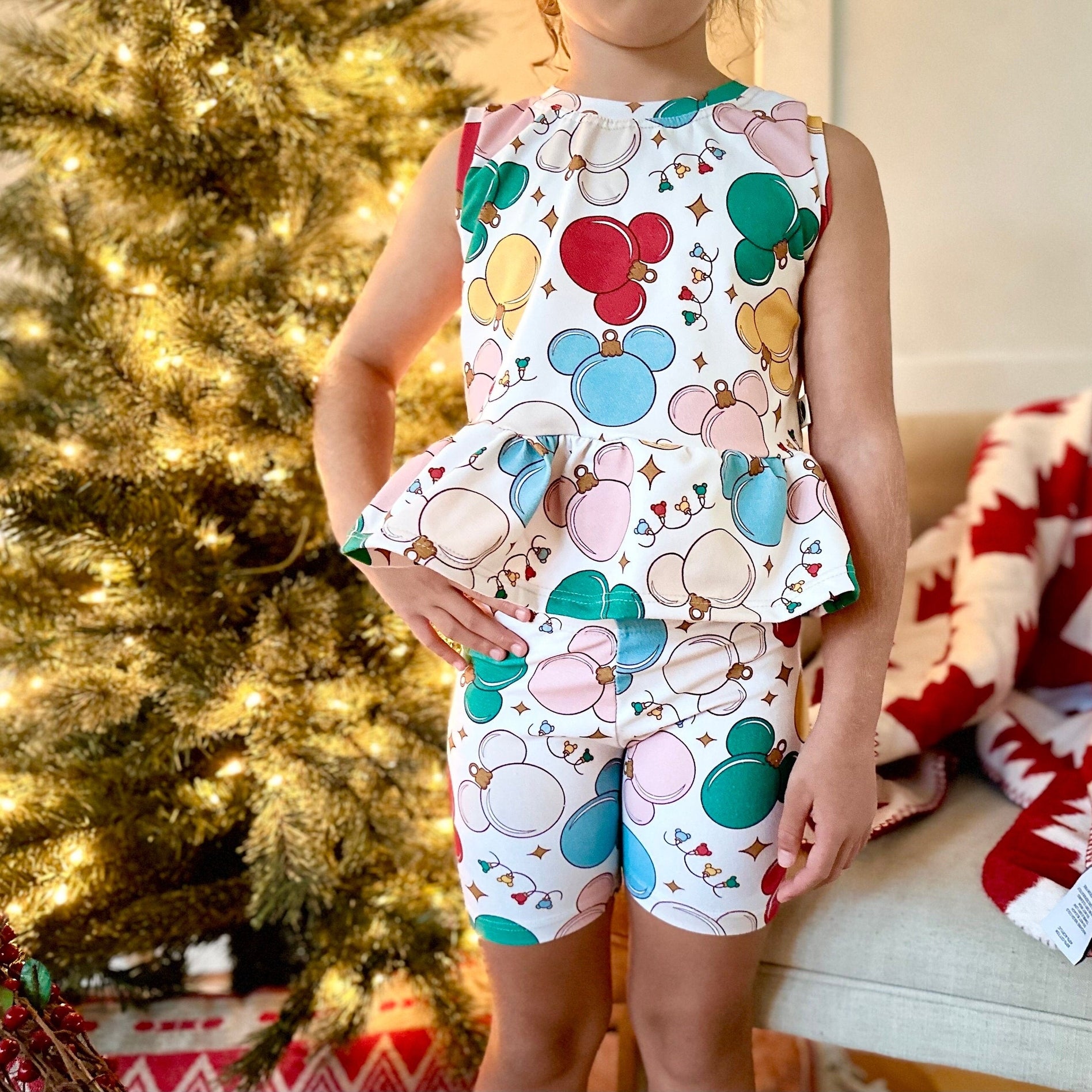 Girls Christmas Mickey Tank Set, Christmas Mickey Outfit, Disney Vacation Set for Kids, Disney Trip T-shirt, Girls Christmas Disney Shirt