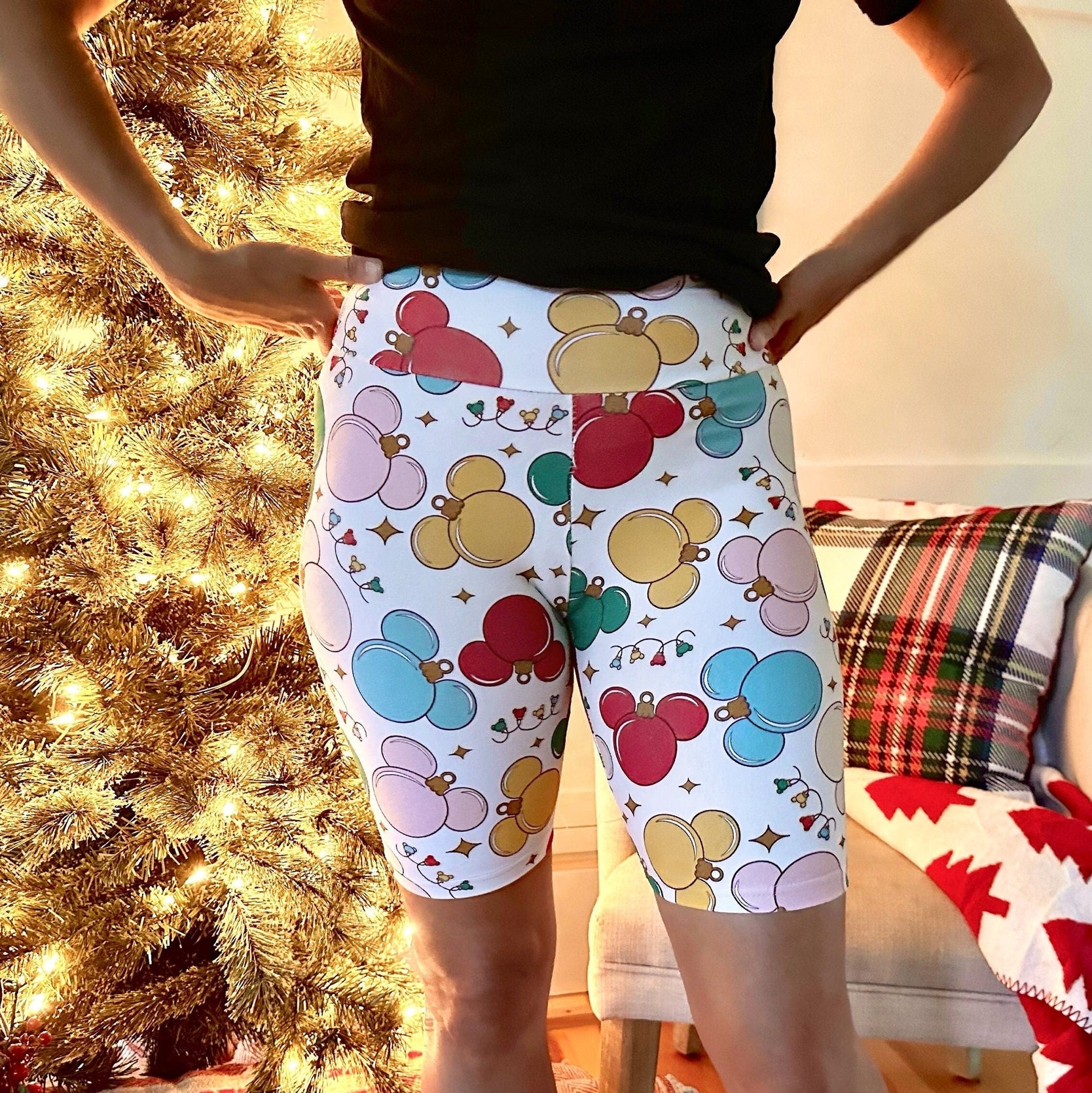 Women’s Christmas Disney Biker Shorts, Mickey Biker Shorts, Adult Mickey Bike Shorts, Disney Biker Shorts, Disney Bike Shorts Adult