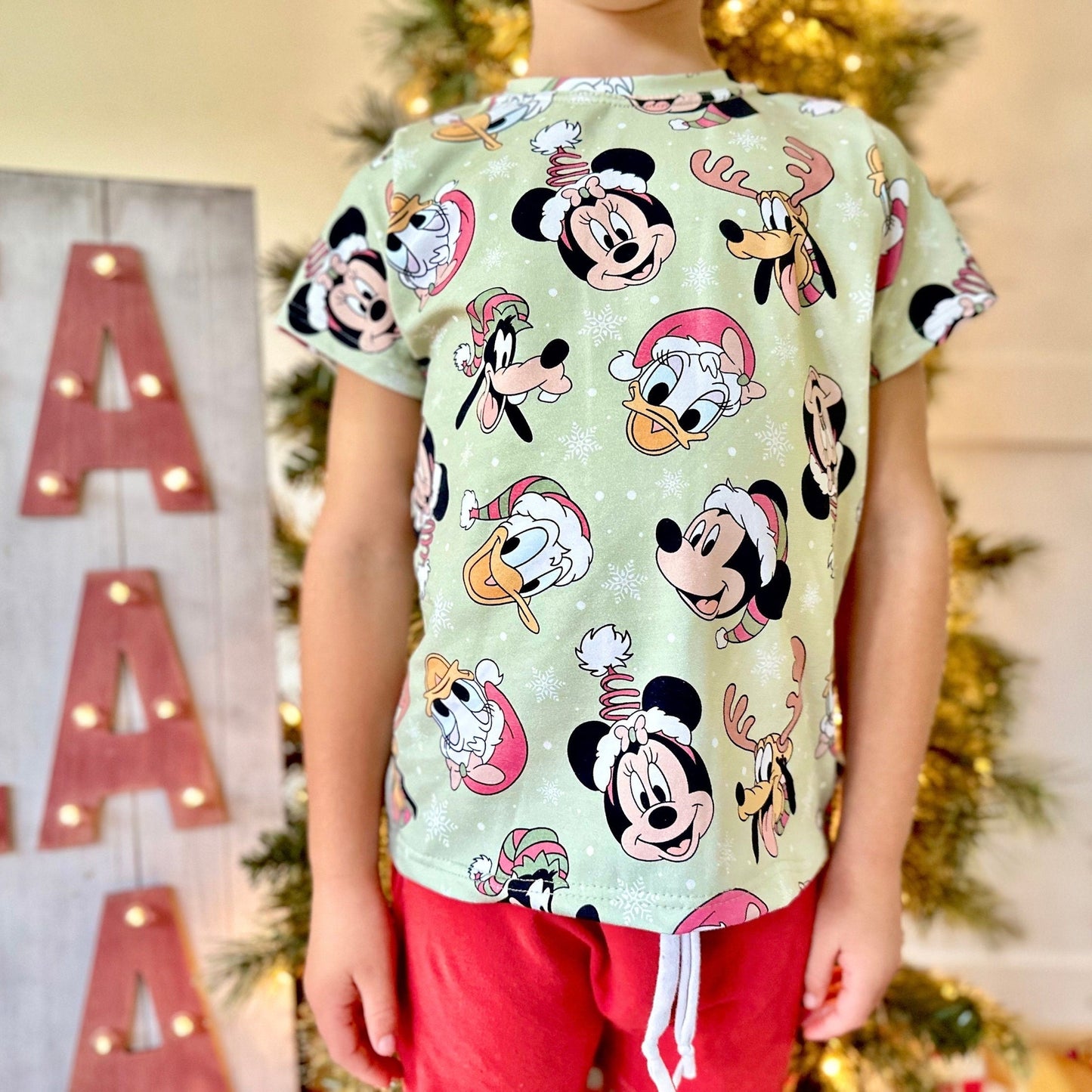 Kids Christmas Disney T-shirt Shorts Set, Christmas Fab Five T-shirt, Kids Disney Christmas Outfit, Disney Vacation Tee for kids & baby