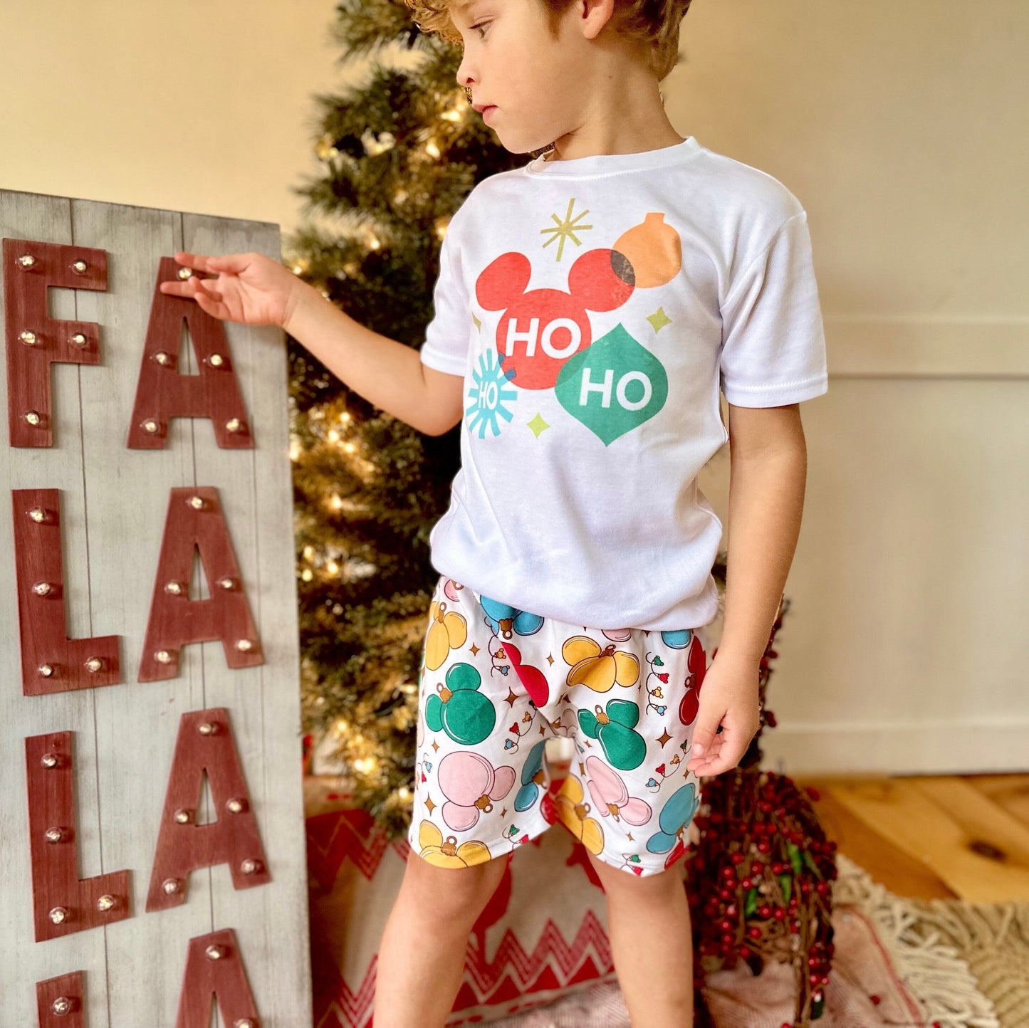 Kids Christmas Disney Crew Shorts, Kids, Baby & Kids Disney Shorts, Mickey Shorts, Boys Disney Shorts, Kids Christmas Mickey Shorts