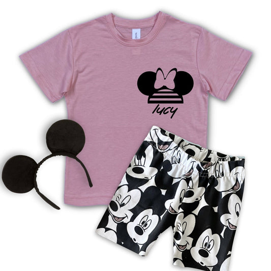 Custom Minnie Name T-shirt ,Girls Disney Set Shorts Tee,Disney Vacation Tee kids & baby Disney Outfit,Kids Mickey tshirt,Girls Disney Outfit