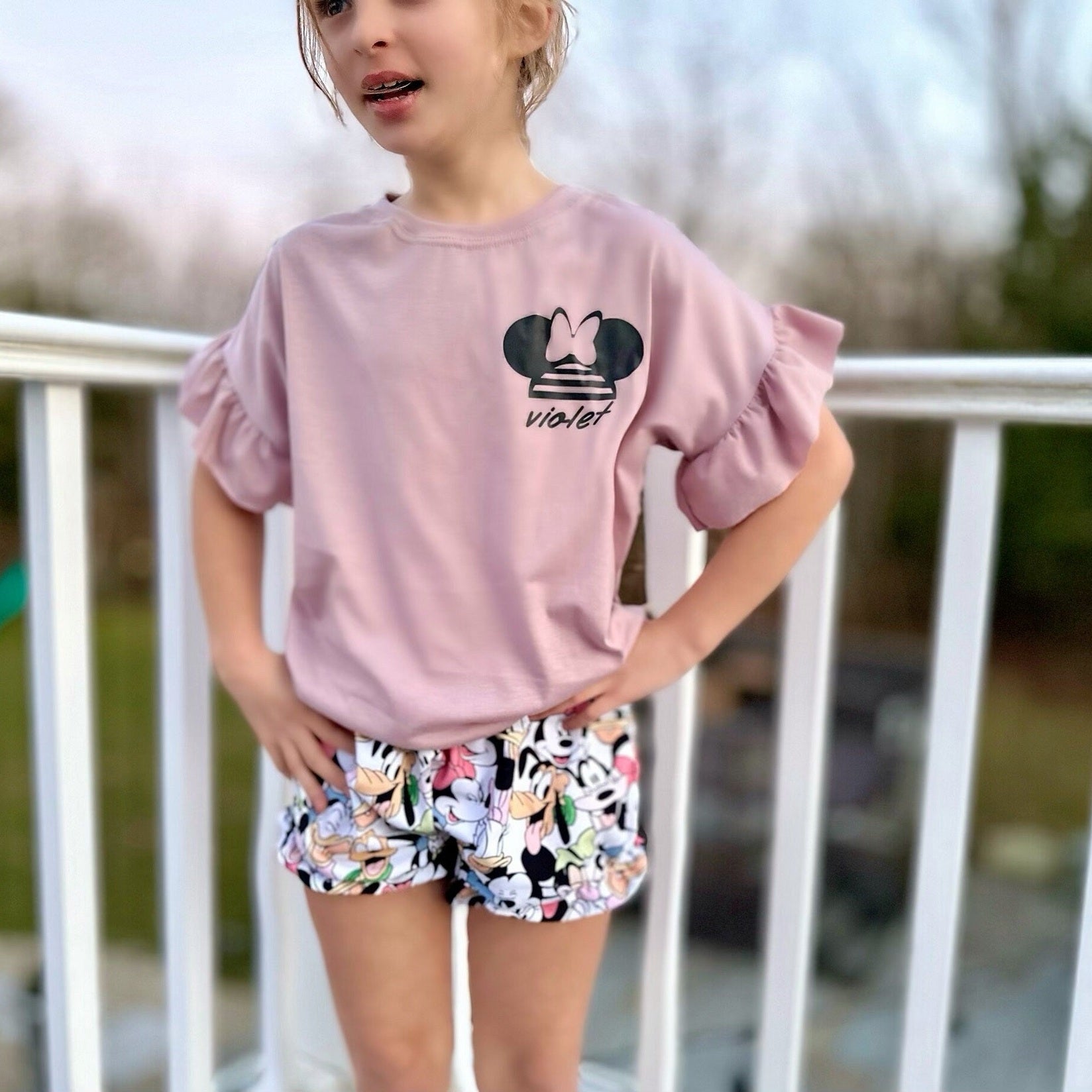 Custom Minnie Name T-shirt ,Girls Disney Set Shorts Tee,Disney Vacation Tee kids & baby Disney Outfit,Kids Mickey tshirt,Girls Disney Outfit